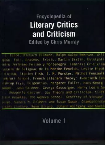 Encyclopedia of Literary Critics and Criticism cover