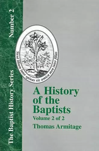 A History of the Baptists - Vol. 2 cover