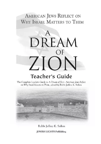 A Dream of Zion Teacher's Guide cover