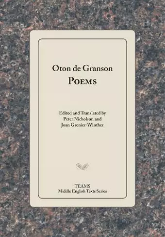 Oton de Granson, Poems cover