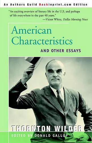 American Characteristics and Other Essays cover