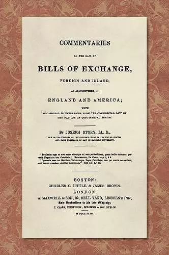 Commentaries on the Law of Bills of Exchange [1843] cover