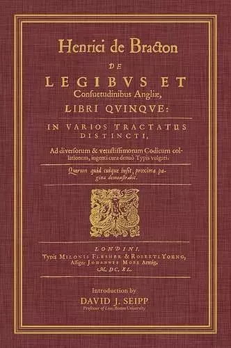 de Legibus Et Consuetudinibus Angliae, Libri Quinque cover