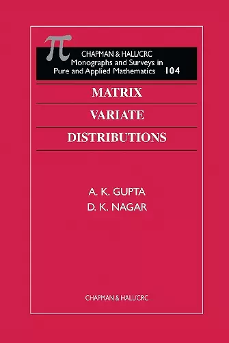 Matrix Variate Distributions cover