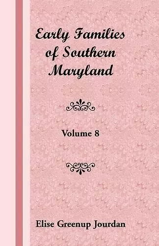 Early Families of Southern Maryland cover