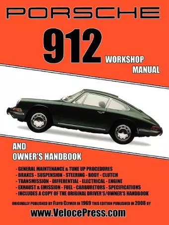 Porsche 912 Workshop Manual 1965-1968 cover