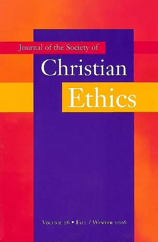 Journal of the Society of Christian Ethics cover