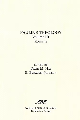 Pauline Theology, Volume III cover