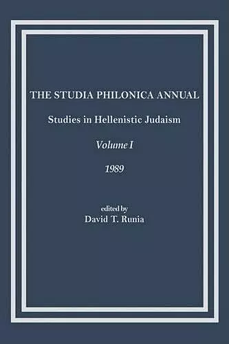 The Studia Philonica Annual cover
