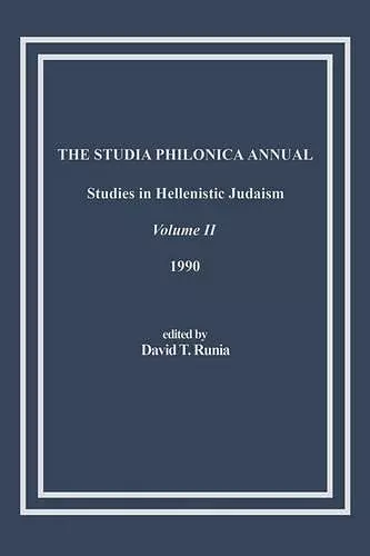 The Studia Philonica Annual, II, 1990 cover