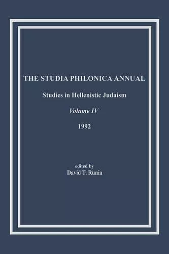 The Studia Philonica Annual, IV, 1992 cover