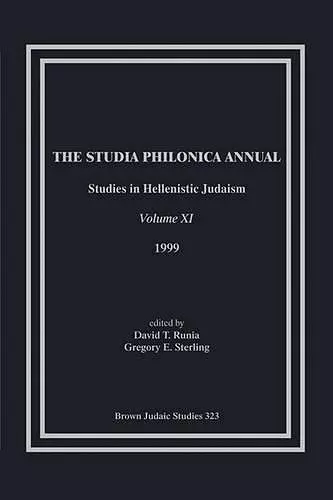 The Studia Philonica Annual, XI, 1999 cover