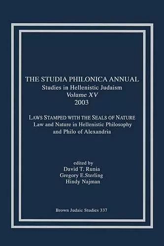The Studia Philonica Annual XV, 2003 cover