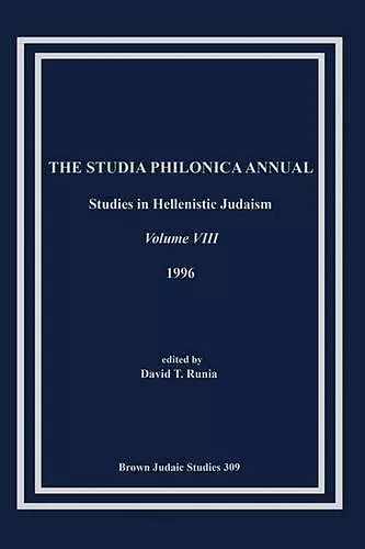 The Studia Philonica Annual VIII, 1996 cover