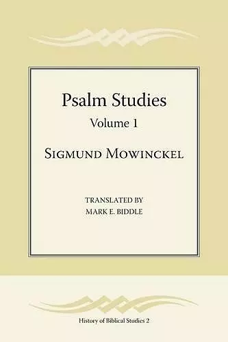 Psalm Studies, Volume 1 cover