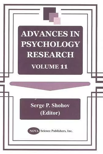 Advances in Psychology Research cover