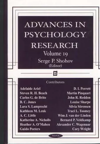 Advances in Psychology Research cover