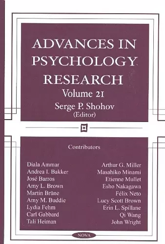 Advances in Psychology Research cover