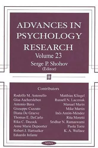 Advances in Psychology Research cover