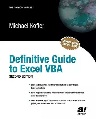 Definitive Guide to Excel VBA cover