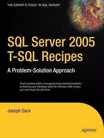 SQL Server 2005 T-SQL Recipes cover