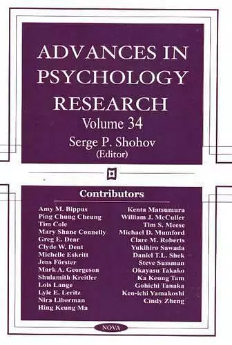 Advances in Psychology Research cover