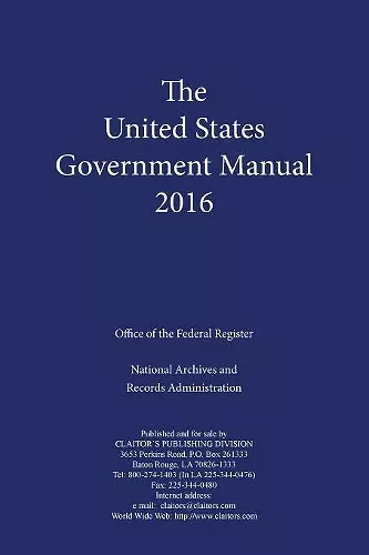 United States Government Manual (2016) cover