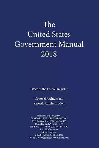 United States Government Manual 2018 cover