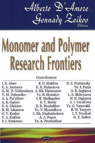 Monomer & Polymer Research Frontiers cover