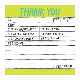 Knock Knock Hand Lettered Sticky Note Thank You cover