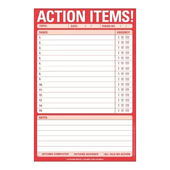 Knock Knock Action Items Pad cover