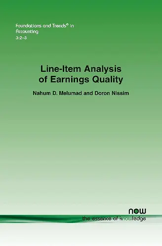 Line-item Analysis of Earnings Quality cover