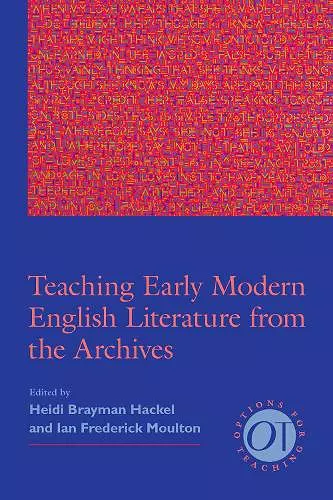 Teaching Early Modern English Literature from the Archives cover