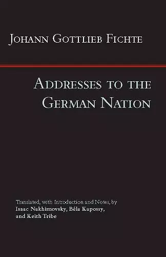 Addresses to the German Nation cover