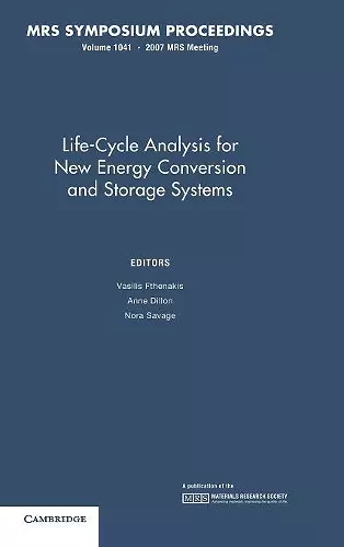 Life-Cycle Analysis for New Energy Conversion and Storage Systems: Volume 1041 cover