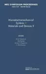 Microelectromechanical Systems: Volume 1139 cover