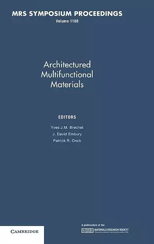 Architectured Multifunctional Materials: Volume 1188 cover