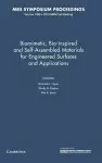 Biomimetic, Bio-inspired and Self-Assembled Materials for Engineered Surfaces and Applications: Volume 1498 cover