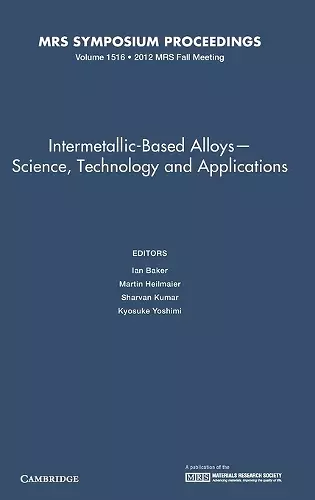 Intermetallic-Based Alloys - Science, Technology and Applications cover