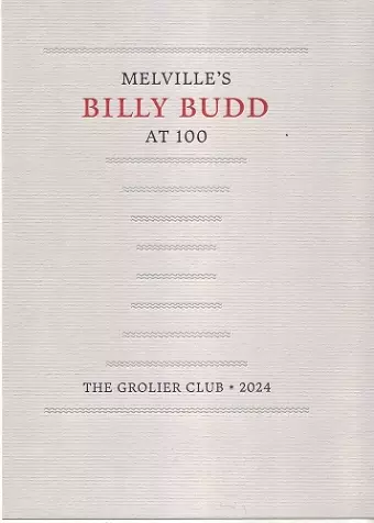 Melville's Billy Budd at 100 cover