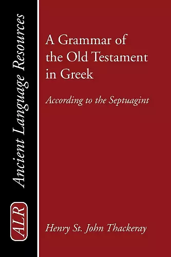 A Grammar of the Old Testament in Greek cover