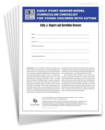 Early Start Denver Model Curriculum Checklist for Young Children with Autism, Set of 15 Checklists, Each a 16-Page Two-Color Booklet cover