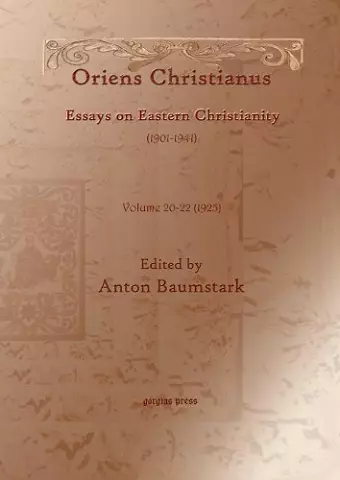 Oriens Christianus (1901-1939) (vol 18) cover