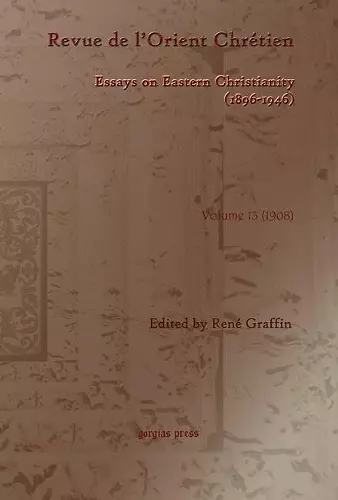 Revue de l’Orient Chrétien (1896-1946)(vol 13) cover