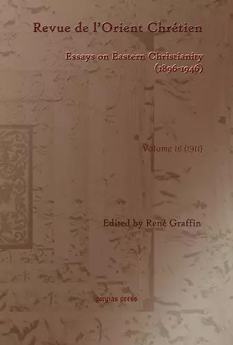 Revue de l’Orient Chrétien (1896-1946)(vol 16) cover