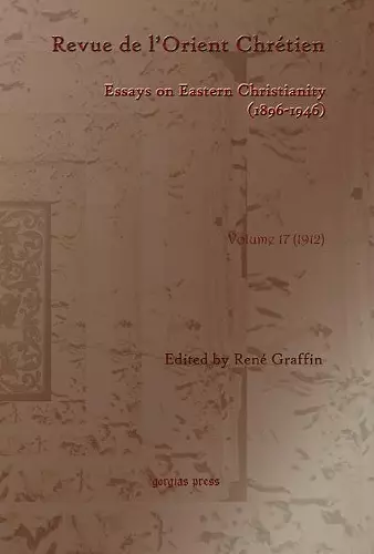 Revue de l’Orient Chrétien (1896-1946)(vol 17) cover