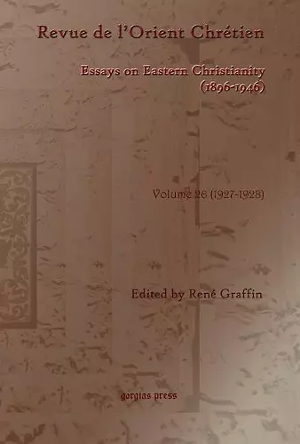 Revue de l’Orient Chrétien (1896-1946) (vol 26) cover