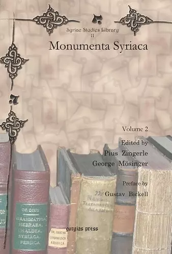 Monumenta Syriaca (vol 2) cover