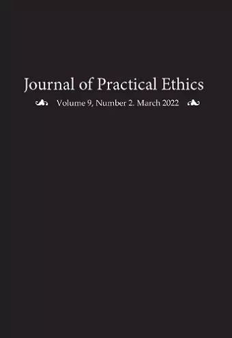 Journal of Practical Ethics, Vol. 9, No. 2 cover