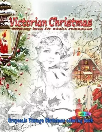 Victorian Christmas coloring book for adults relaxation cover